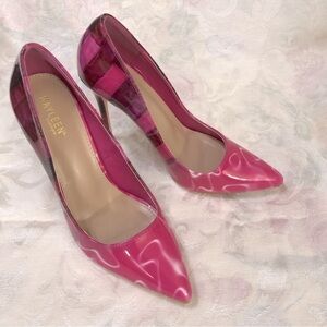 Kayleen by Los Angeles Pink Multi Man Made Patent High Heel Pumps size 9